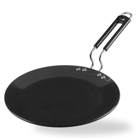 Vinod Black Pearl Hard Anodised Tawa - 30 cm | 5.25mm Thickness | Metal Spoon Friendly | Riveted Sturdy Handle | Long Lasting Roti, Paratha Tawa | 2 Year Warranty | Toxin Free