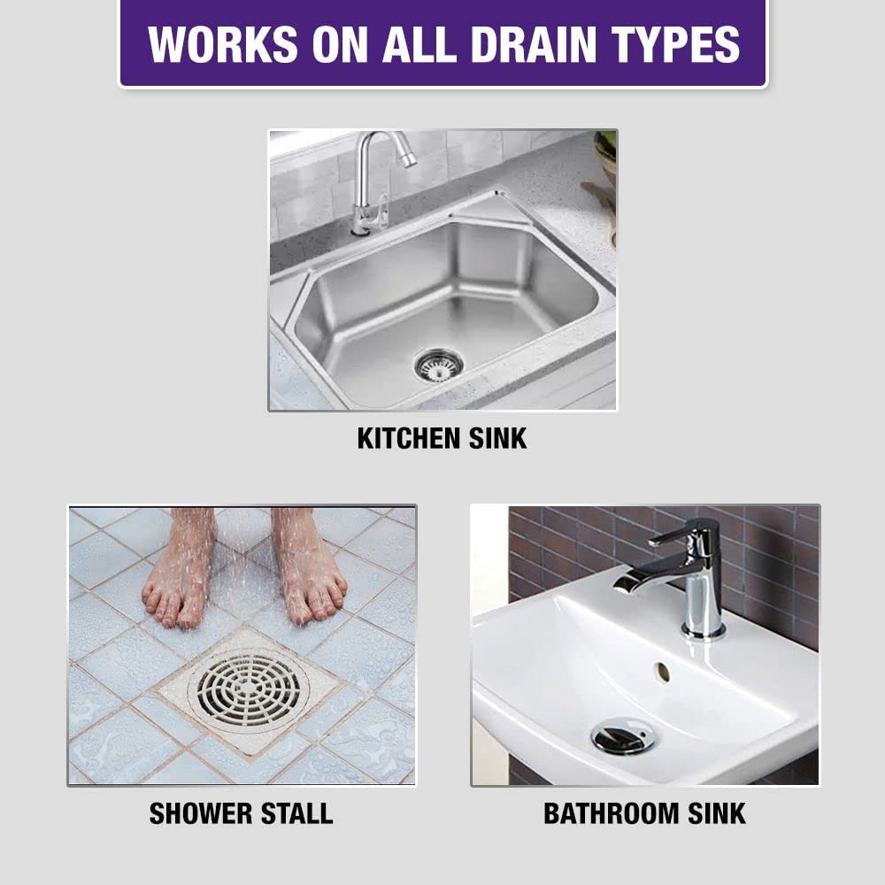 Harpic Disinfectant Bathroom Cleaner Liquid, Lemon - 1L (Pack of 2) + Harpic Drain Xpert Drain Cleaning Powder (50g x 8)