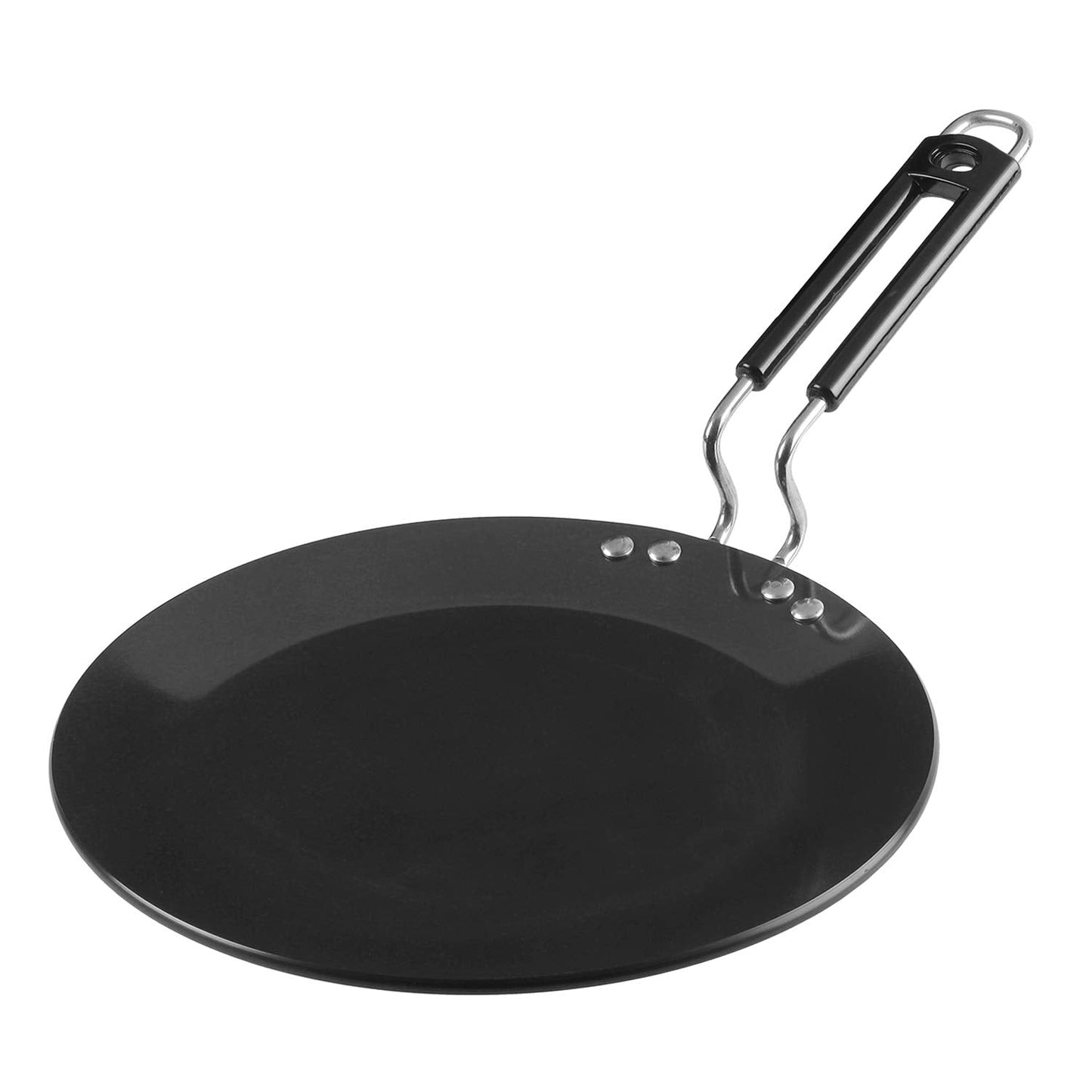 Vinod Black Pearl Hard Anodised Tawa - 30 cm | 5.25mm Thickness | Metal Spoon Friendly | Riveted Sturdy Handle | Long Lasting Roti, Paratha Tawa | 2 Year Warranty | Toxin Free