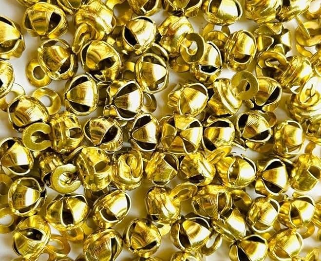 UAPAN Golden Iron Ghungroo Beads (50 Pieces) - Versatile Crafting and Decorative Elegance