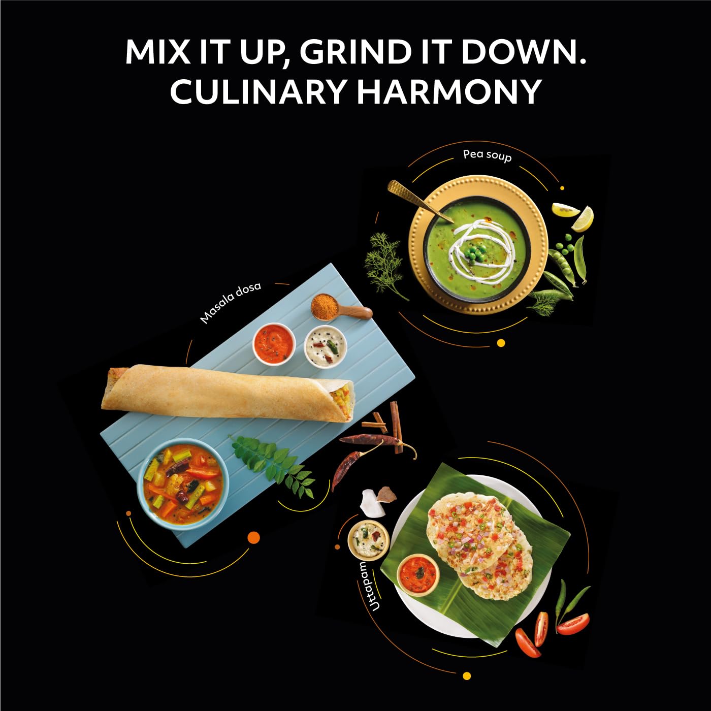 USHA Thunderbolt Pro 1000W with 3 Jars, 100% Copper Ball-Bearing Motor, Handsfree operation, 3 Jars, 3-Speed Setting with Inching option, 5 Years Warranty on Motor (Red)