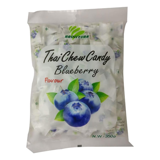 3x Haoliyuan Thai Chew Candy Blueberry Flavoured Candy - 350gm each - 300pcs total - Pack of 3