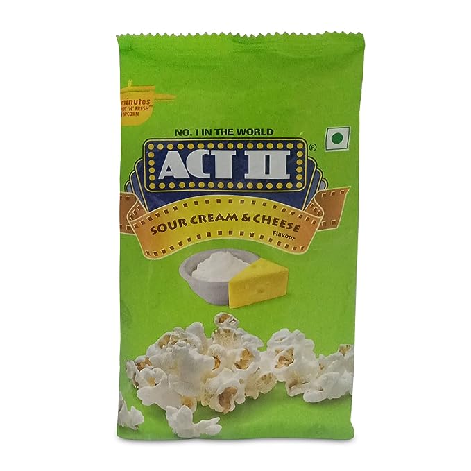 50x ACT II Sour Cream N Cheese Instant Popcorn, Pack of 50 - 50g each