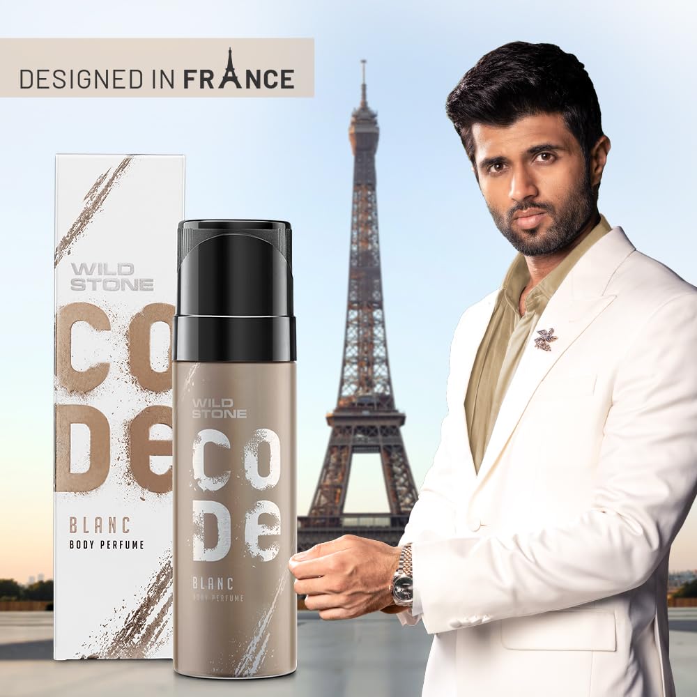 4x Wild Stone CODE Blanc Body Perfume for Men, 150 Ml  - Pack of 4