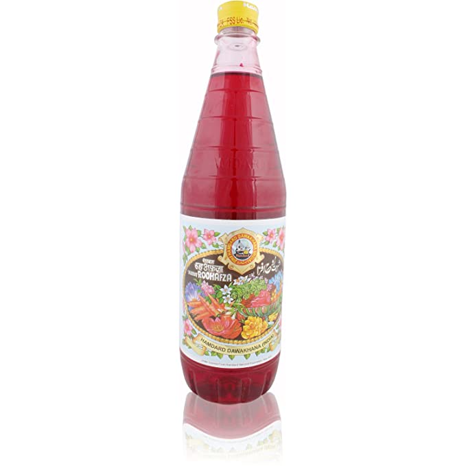 10x Hamdard- Rooh Afza Rose Sharbat, Pack of 10 (750ml each)