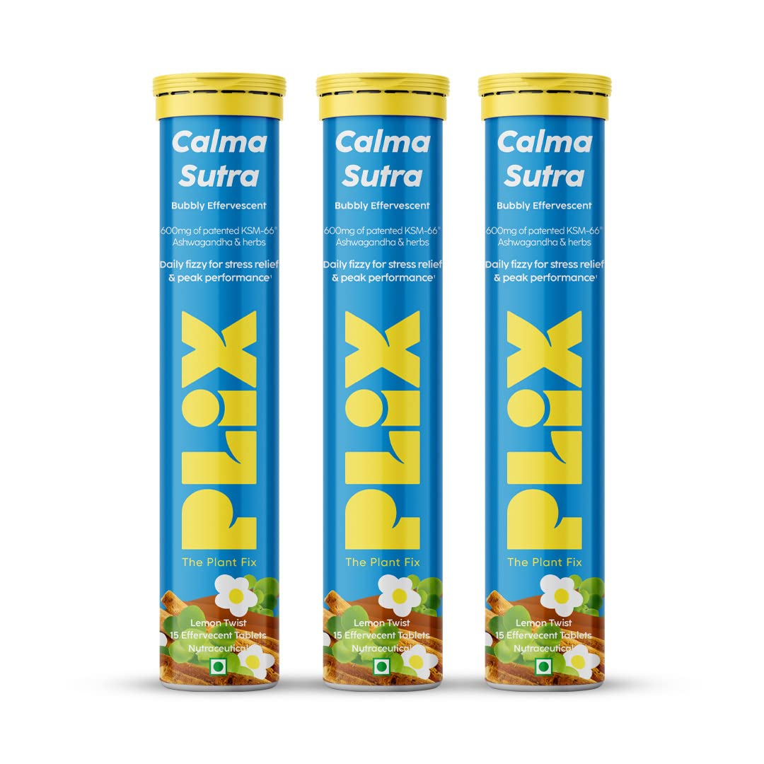 3x PLIX - THE PLANT FIX Ashwagandha KSM-66 Gold Standard with Bhringraj & Brahmi