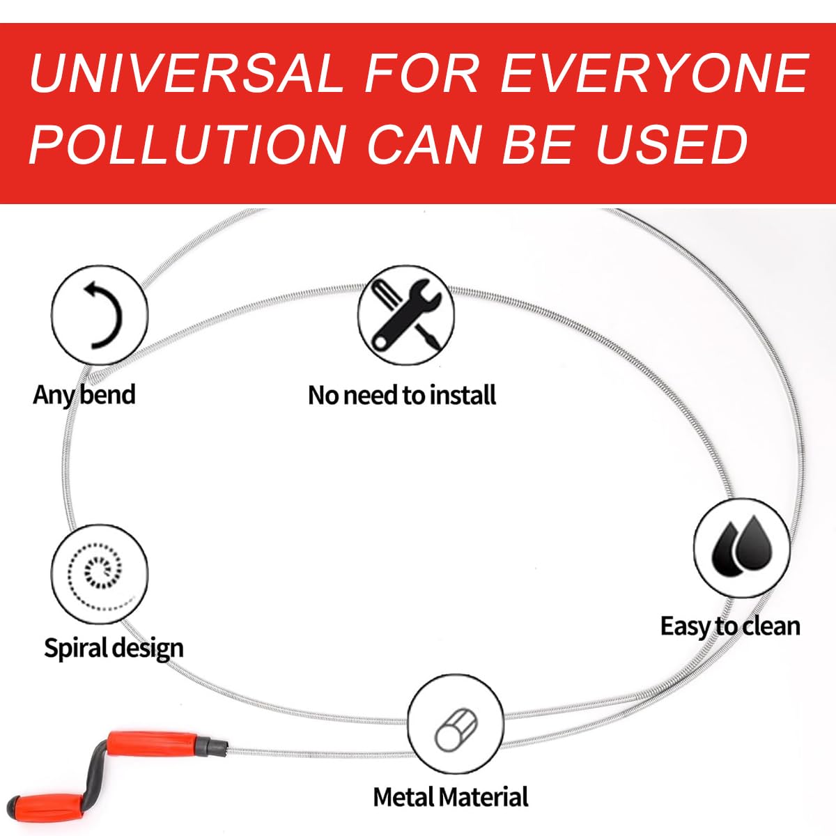 B.K.Jagan and Co Metal Sink & Drain Cleaner Spring Wire Sink Cleaner Snake Unblocker Hair Drain Cleaner 5 Mtr. Length