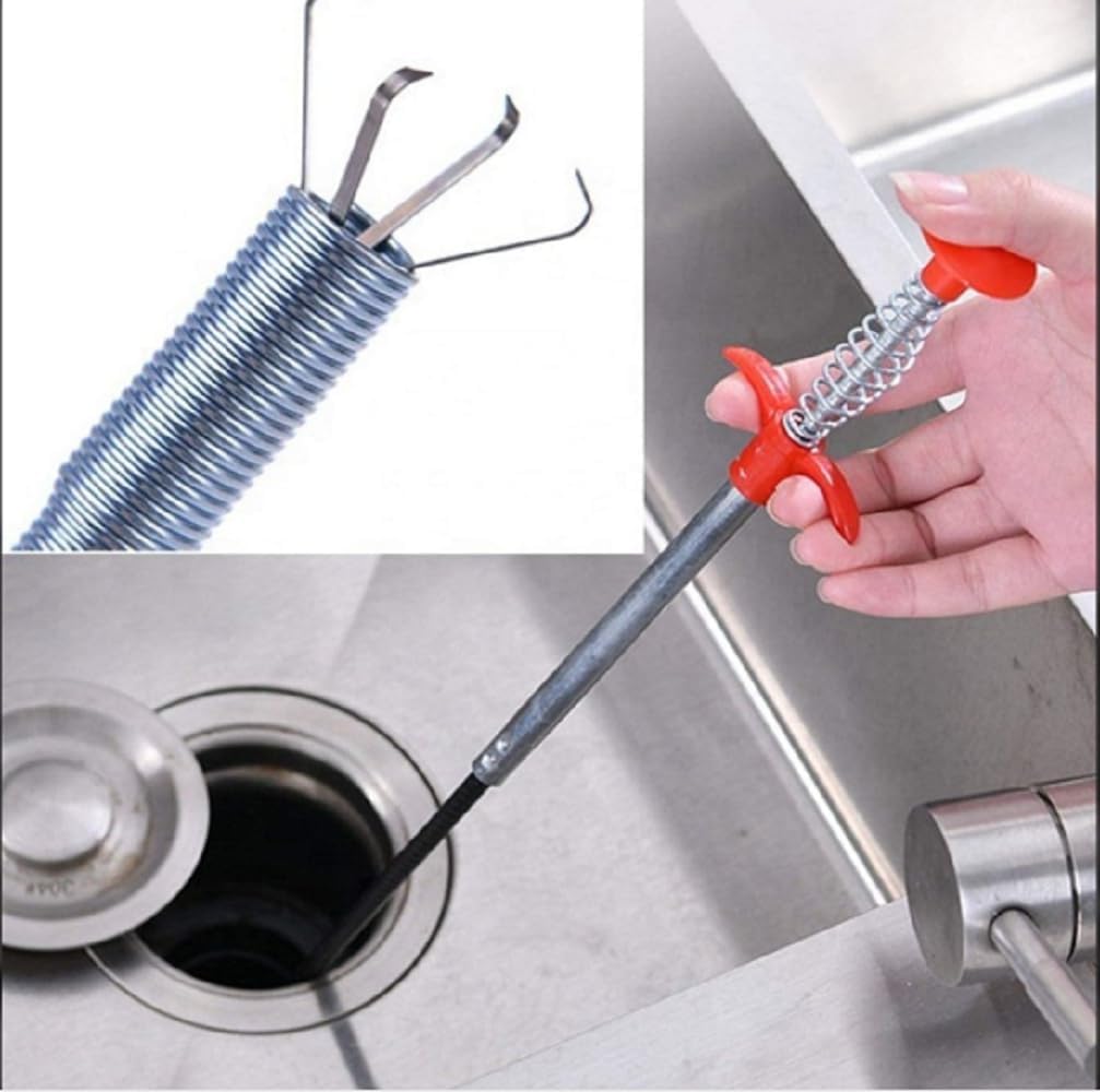 H.N.P ENTERPRISE Drain Cleaner Stick - Multipurpose Stainless Steel Long Hair and Dirt Removal for Drain, Sink, Bathtub, Sewer Cleaning