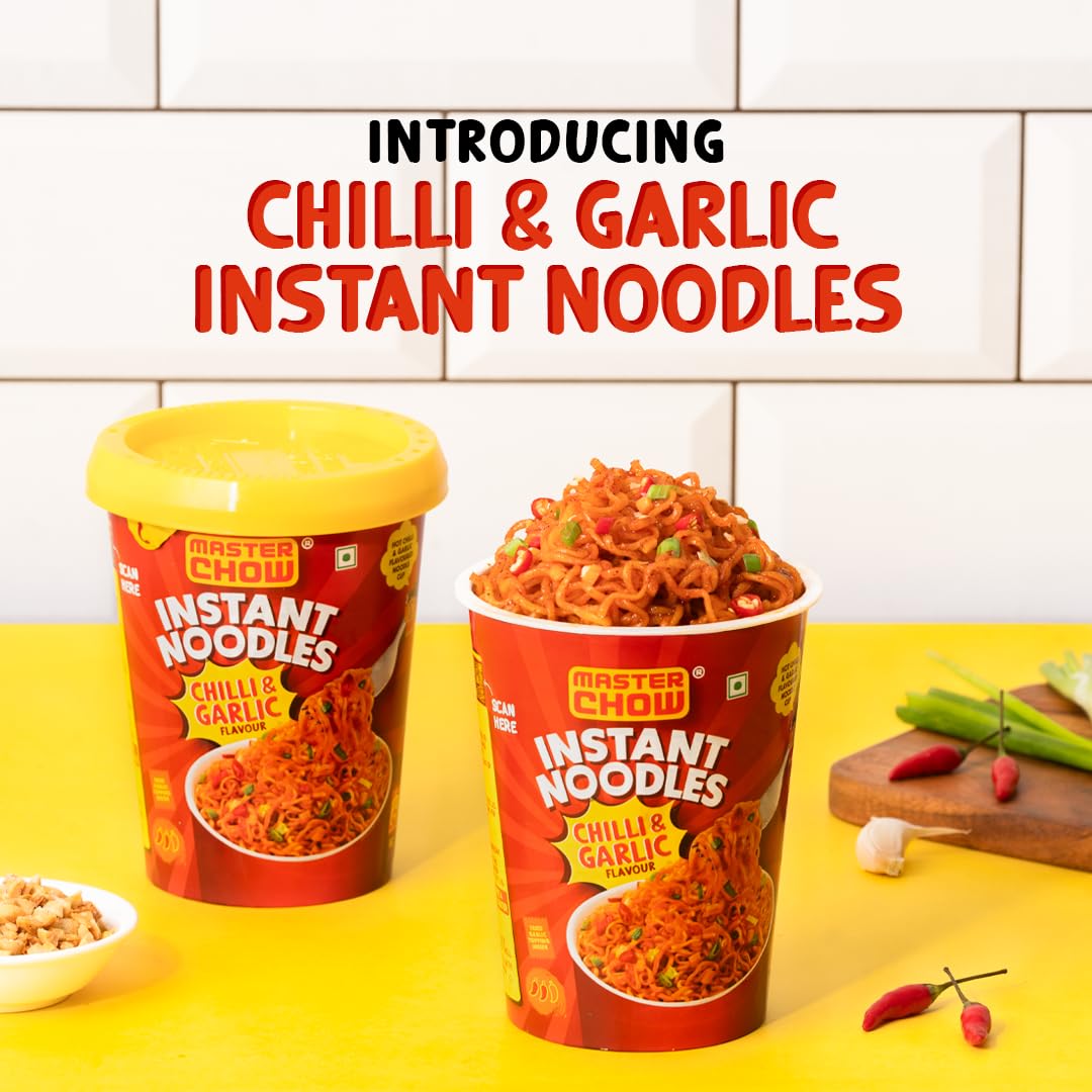 25x Masterchow Chilli Garlic Instant Cup Noodles - 100g - Pack of 25