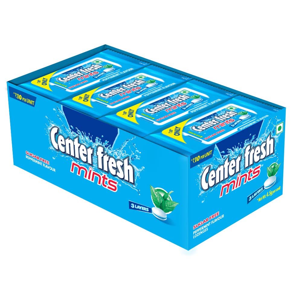 24x Center Fresh Mint, Sugarfree Peppermint Flavour, 108 g- Pack of 24