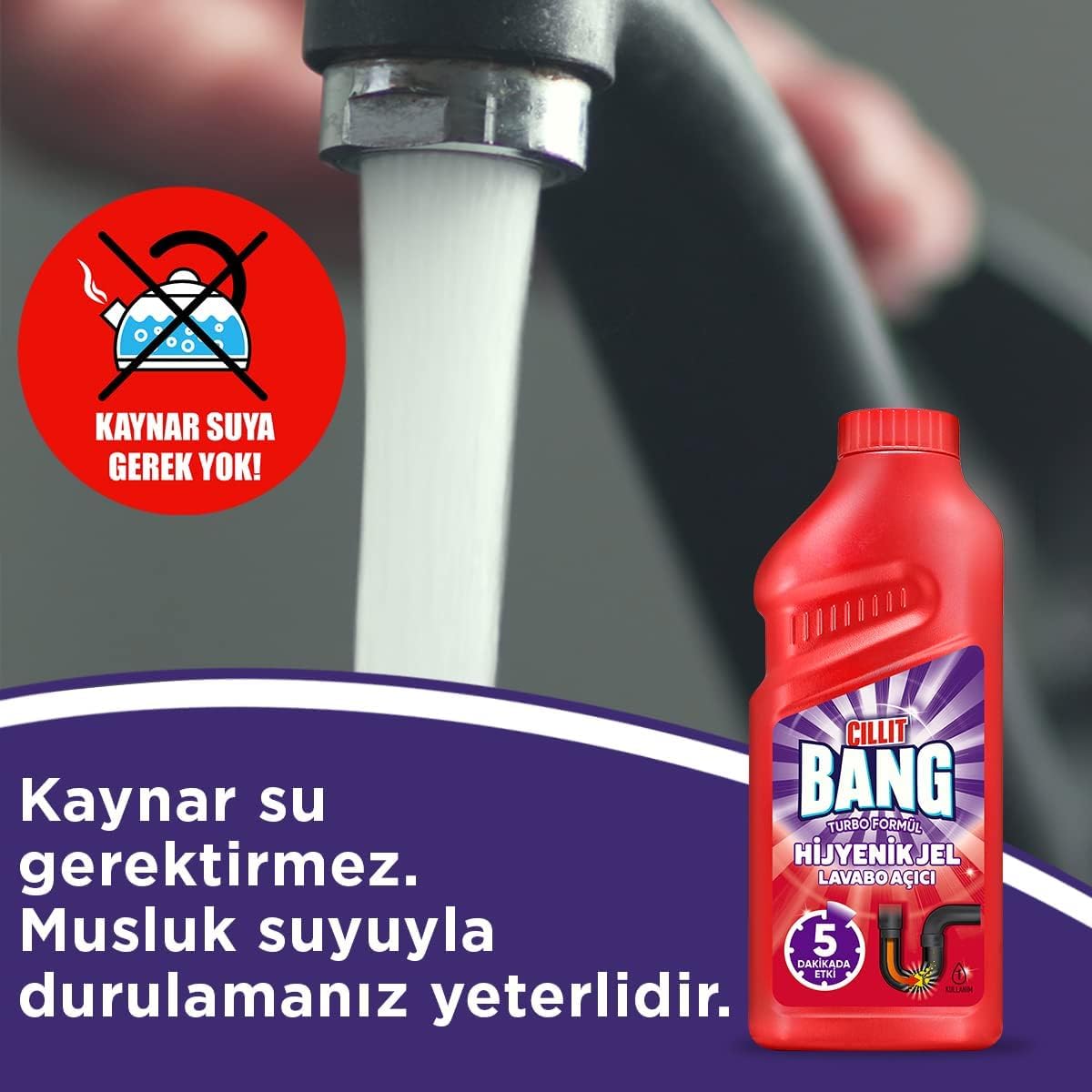 CILLIT BANG Turbo Hygienic Drain Gel Sink Opener | 500ml