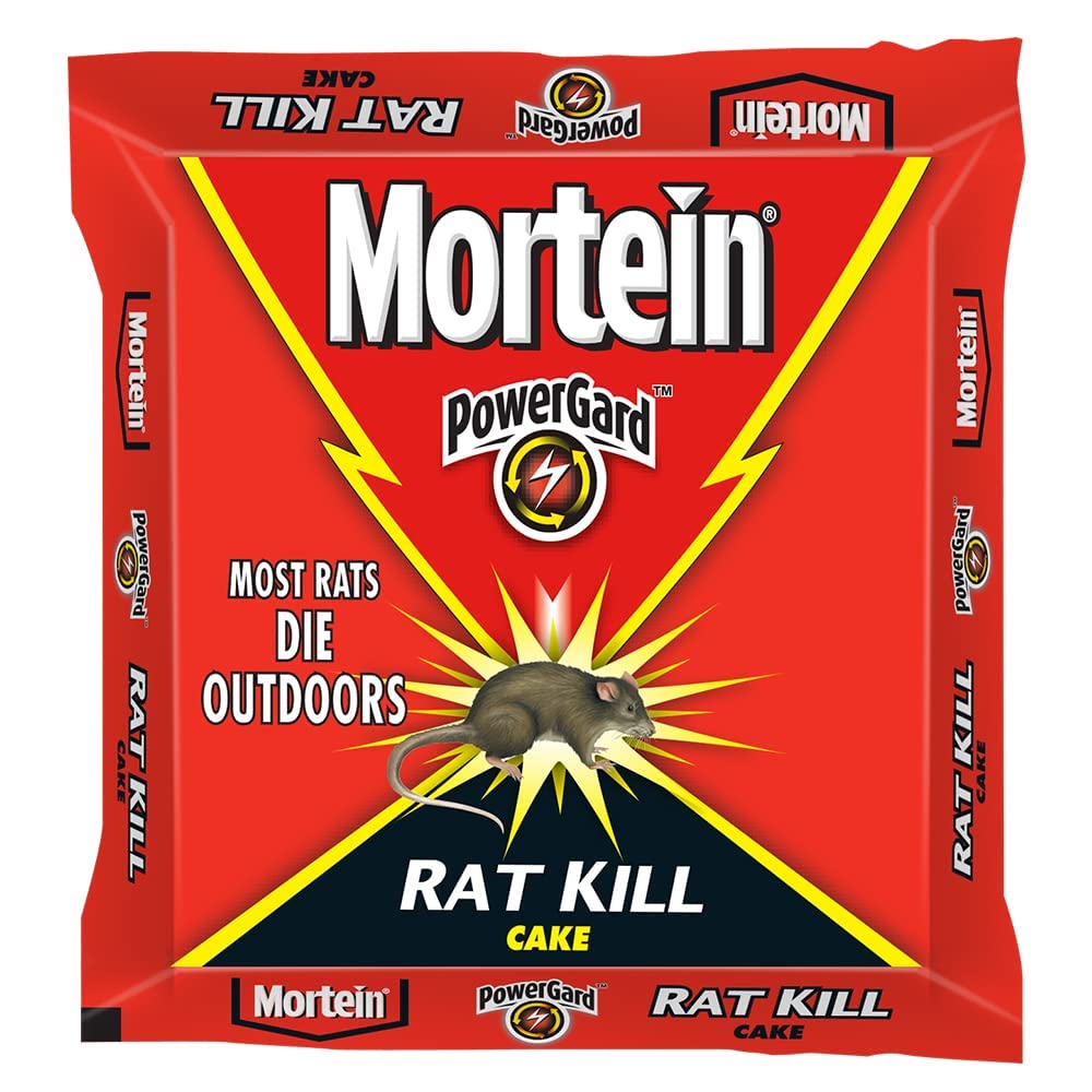 Mortein 100 G (Pack of 10) Powergard Rat Kill Cake| Kills Rats Outdoors in One Feed | Effective Against All Types of Rats