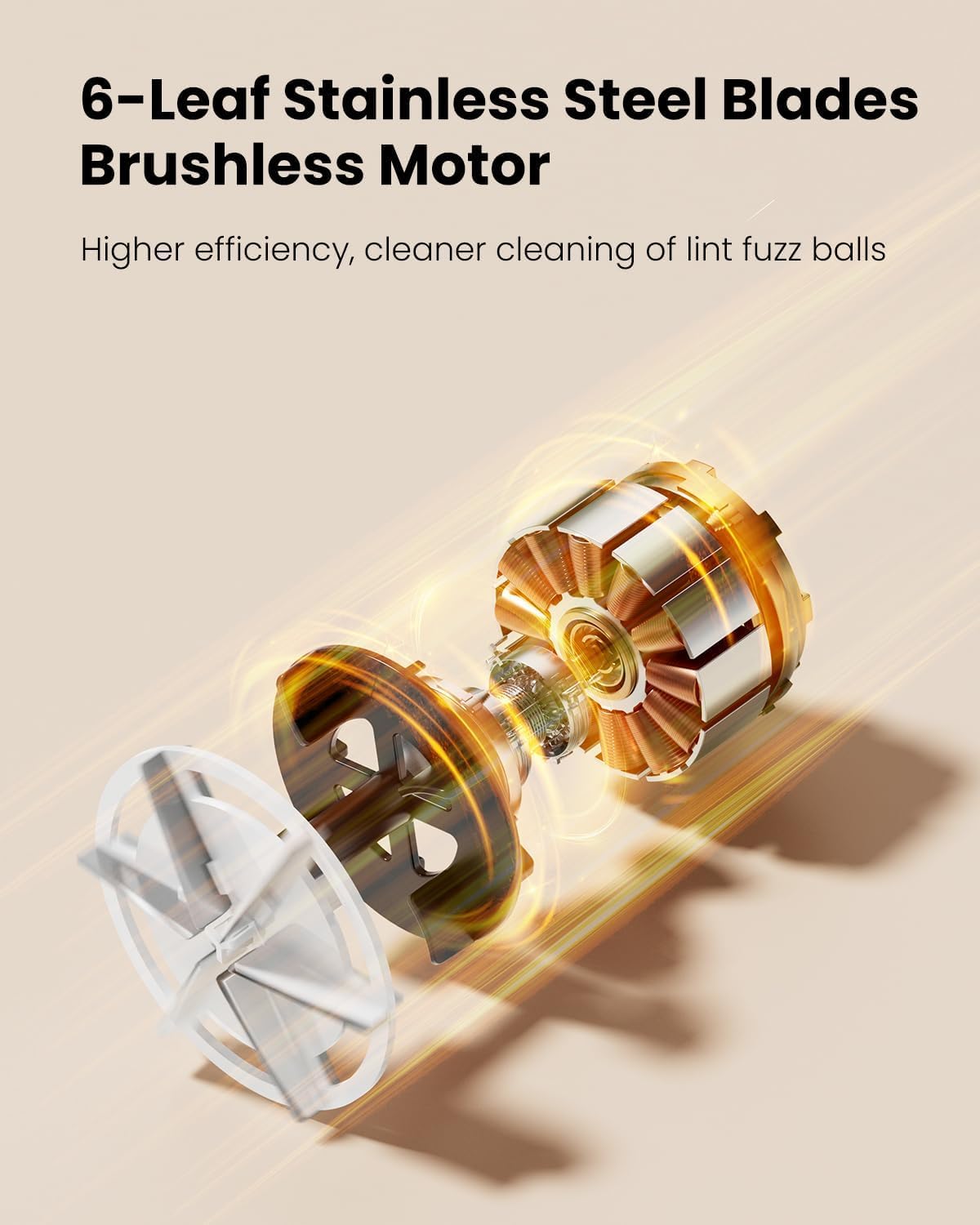 VRPRIME Lint Remover for Clothes | Electric Fabric Lint Shaver for Sweater, Woolen Clothes and Blankets (6 Blades, 9000 RPM Motor)