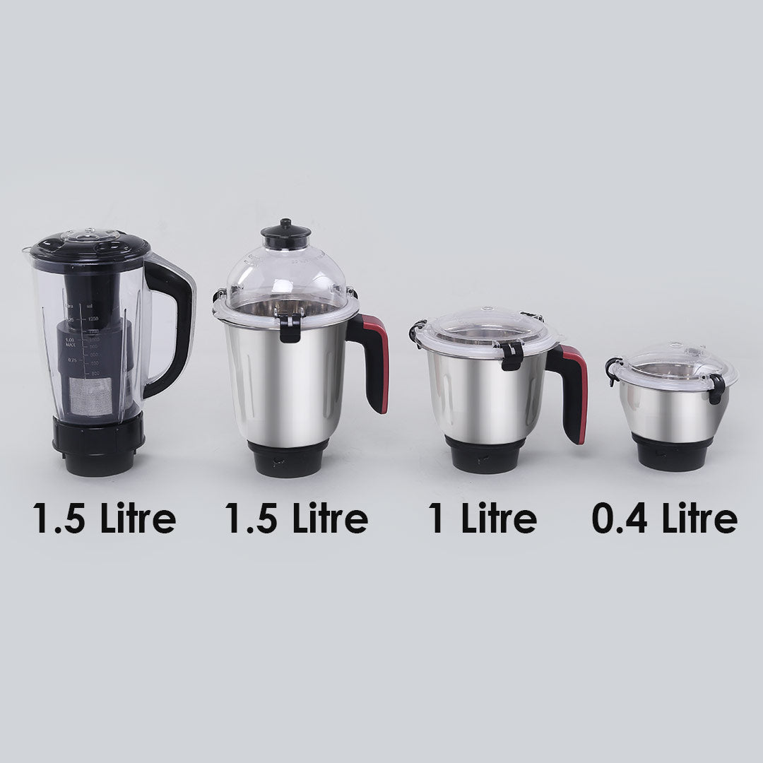 Wonderchef Renewed Sumo Mixer Grinder | 1000W | 3 Stainless Steel & 1 Fruit Filter Jar | Long Motor Life