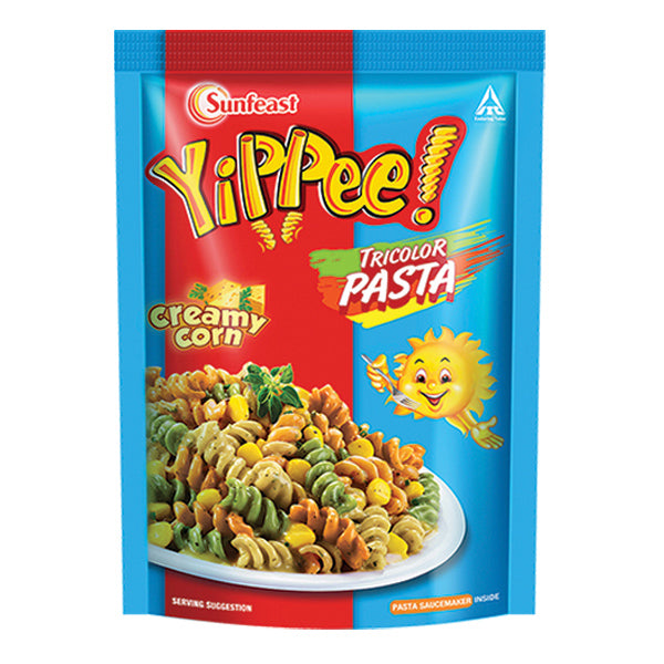 50x Sunfeast Yippee Tricolor Pasta Creamy Corn, Pack of 50 (65gm each)