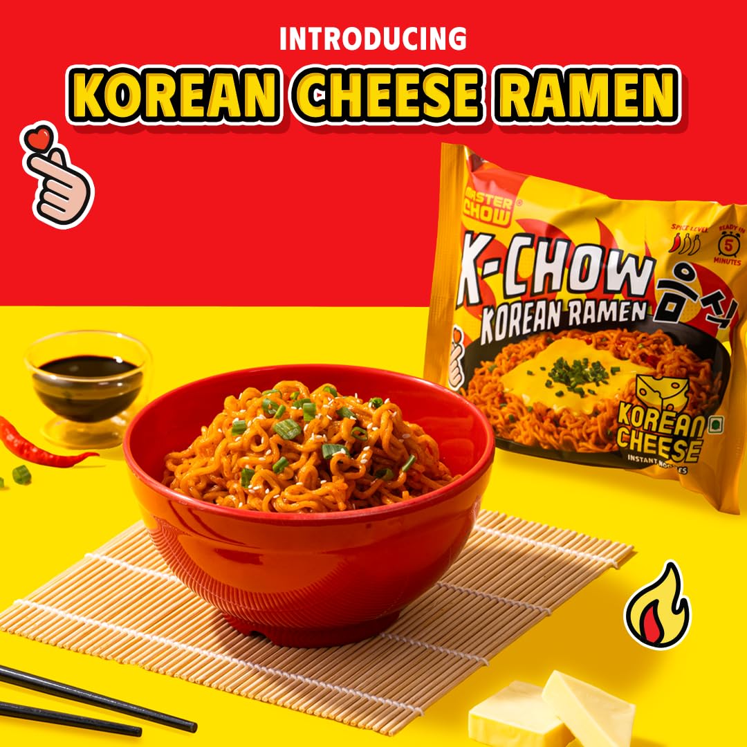 25x Masterchow K-chow Korean cheese Instant Ramen Noodles - 94g - Pack of 25