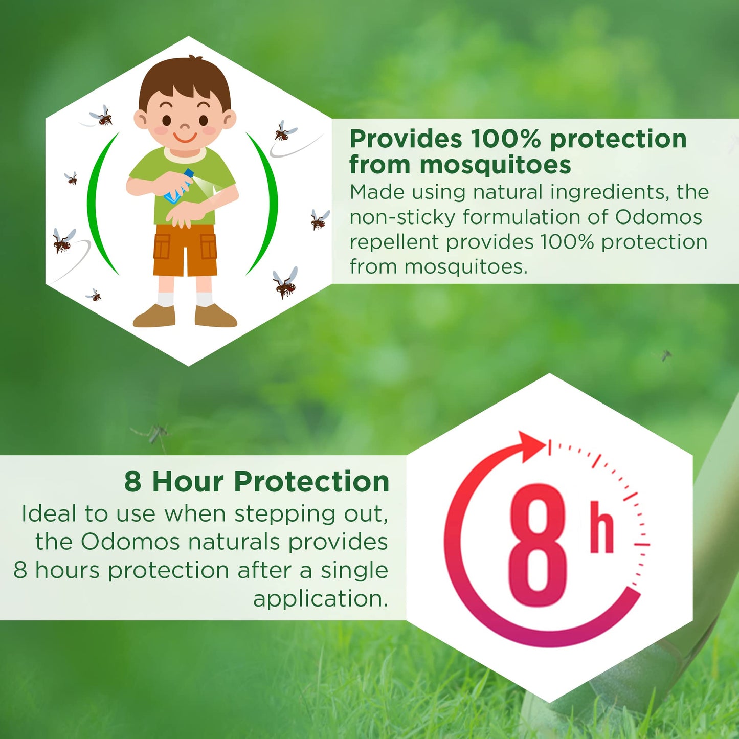 10x Odomos Naturals Non-Sticky Mosquito Repellent Cream - 100g each - Pack of 10