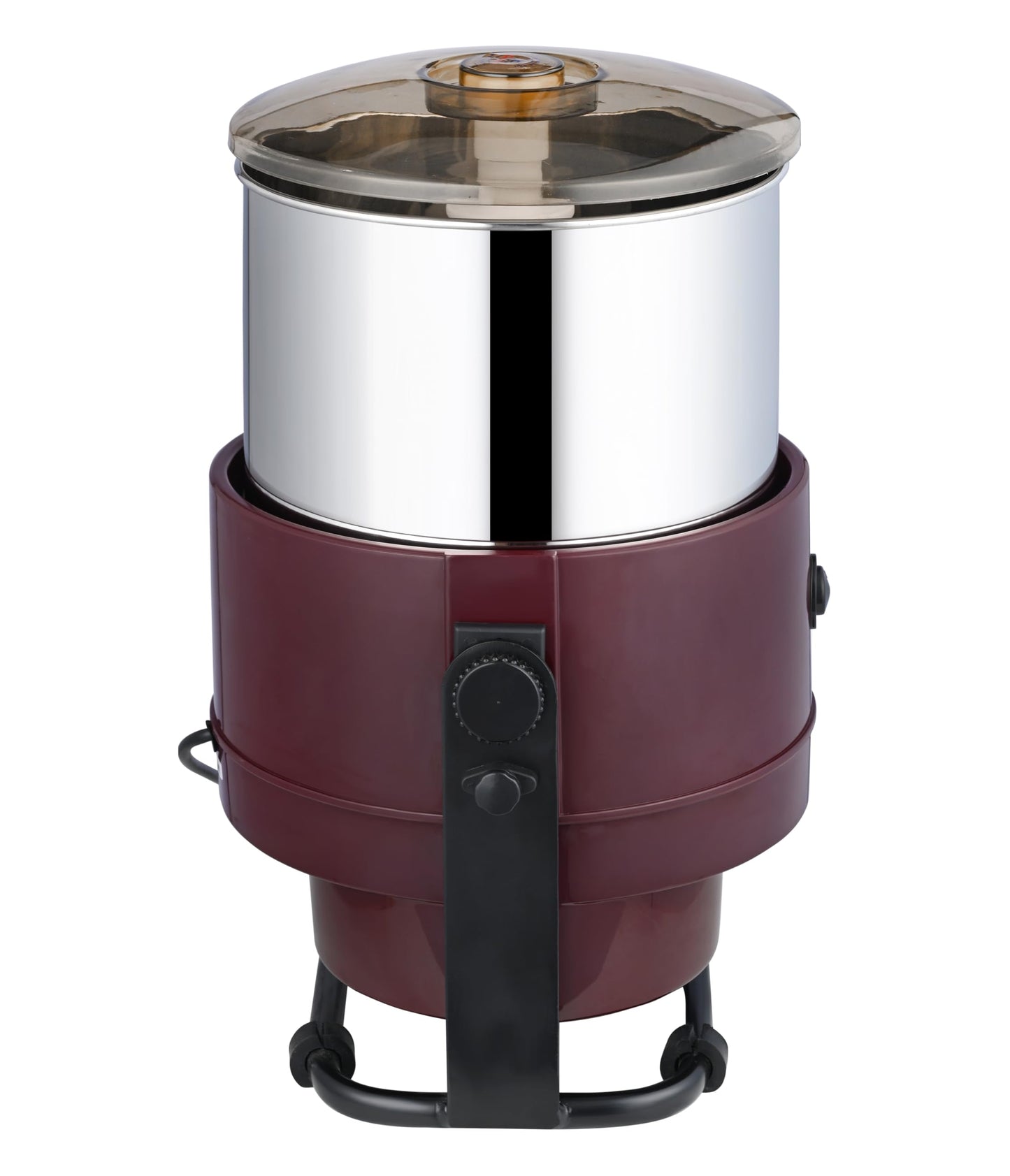 VIJAYALAKSHMI | Smart 2 Litre | Heavy ABS Body with Metal Stand Wet Grinder, 2L (Maroon) | with Coconut Scrapper & Atta Kneader Attachment.