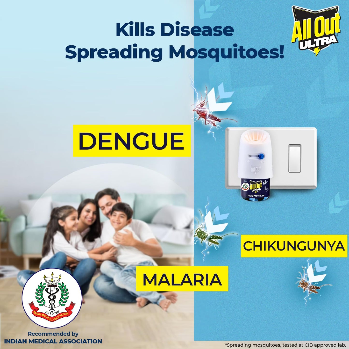 All Out Ultra Liquid Vaporizer, Machine + 3 Refills (45ml each) | Kills Dengue, Malaria & Chikungunya Spreading Mosquitoes| India's Only Mosquito Killer Brand Recommended by Indian Medical Association