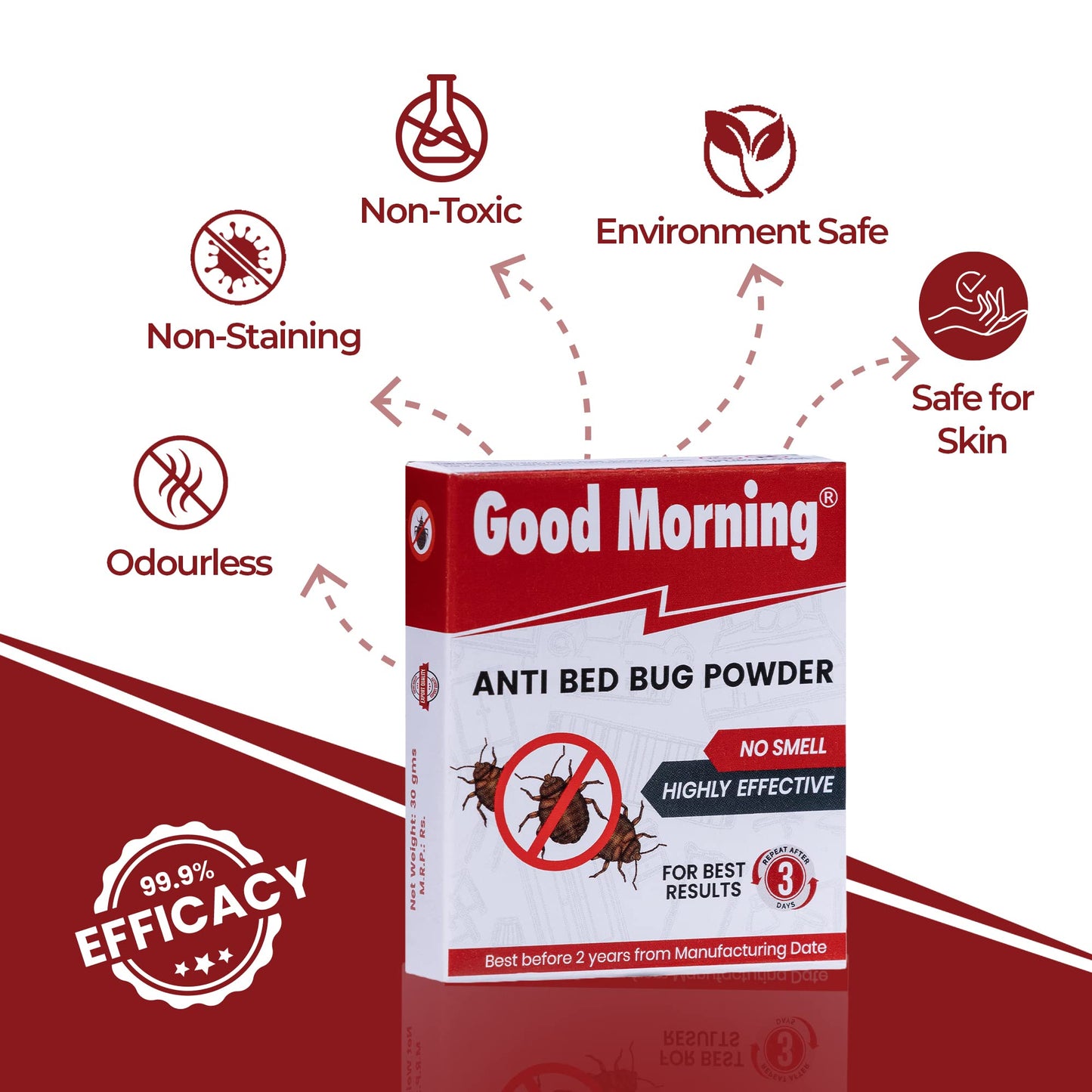 Good Morning Bed Bug Killer Powder Concentrate, Makes 5 Liters Spray (Pack of 5)