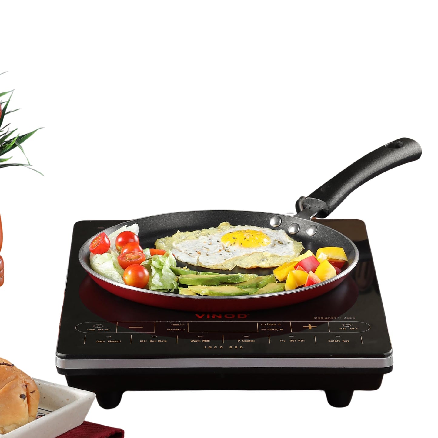 Vinod Zest Aluminium Non Stick Dosa Omni Tawa - 28cm | 4mm Extra Thick | 3 Layer Ceramic Coat | Bakelite Handle | Toxin Free | Gas Base - 1 Year Warranty