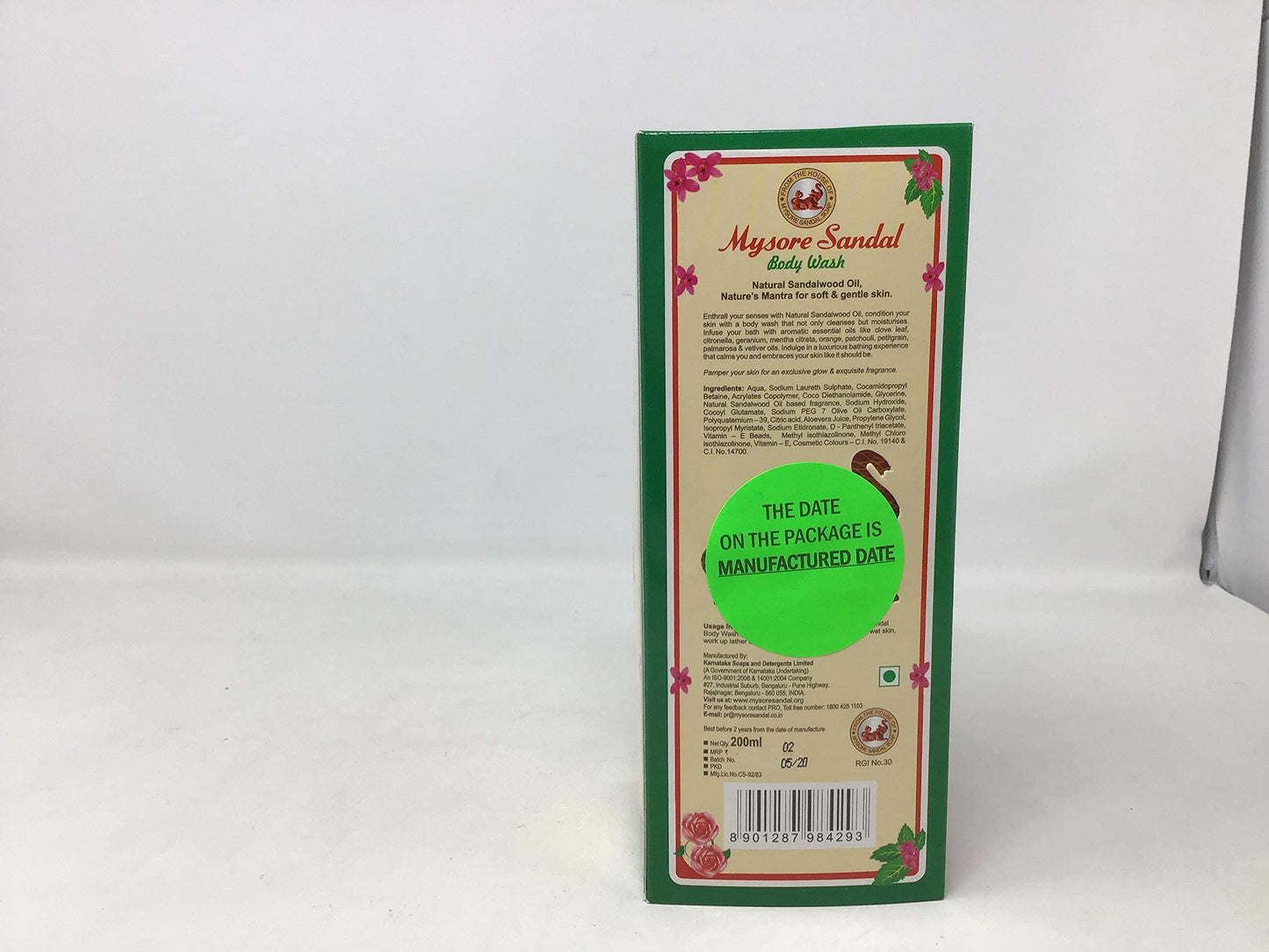 4x Mysore Sandal Body Wash, 200 ml each - Pack of 4