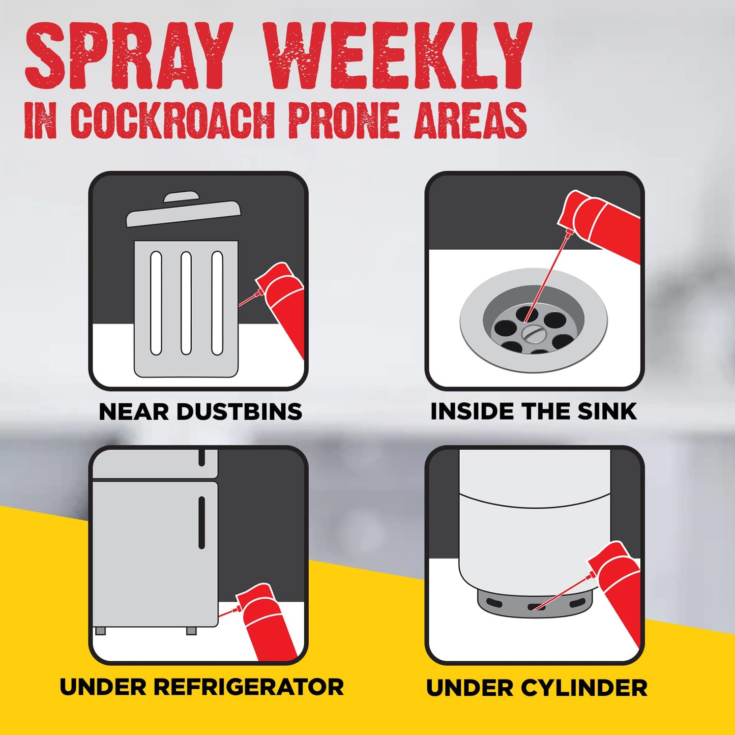 HIT Crawling Insect Killer – Cockroach Killer Spray (200ml) | Instant Kill | Deep-Reach Nozzle | Fresh Fragrance (Pack of 2)