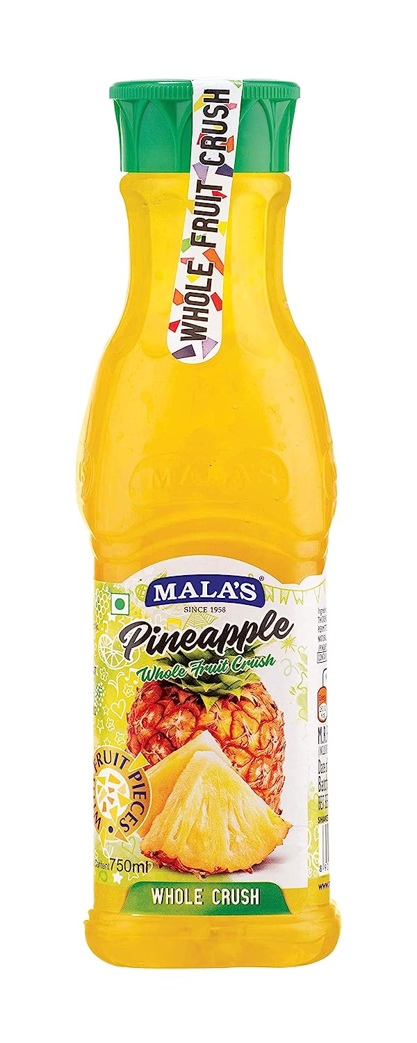 12x Mala's Whole Crush Pineapple - Pack of 12 - 750ml each