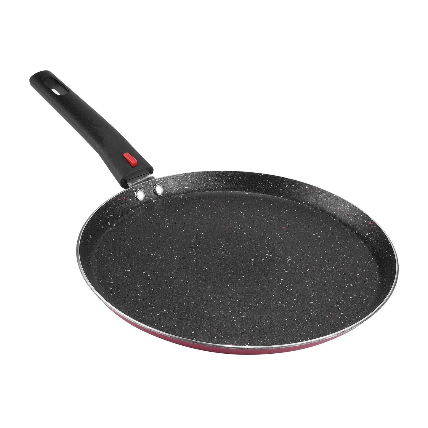 Vinod Popular Aluminium Non Stick Dosa Tawa with Detachable, Removeable Handles - 28 cm / 3 mm Thick/Compact Storage/Toxin Free/Long Lasting/Induction Base - 2 Year Warranty