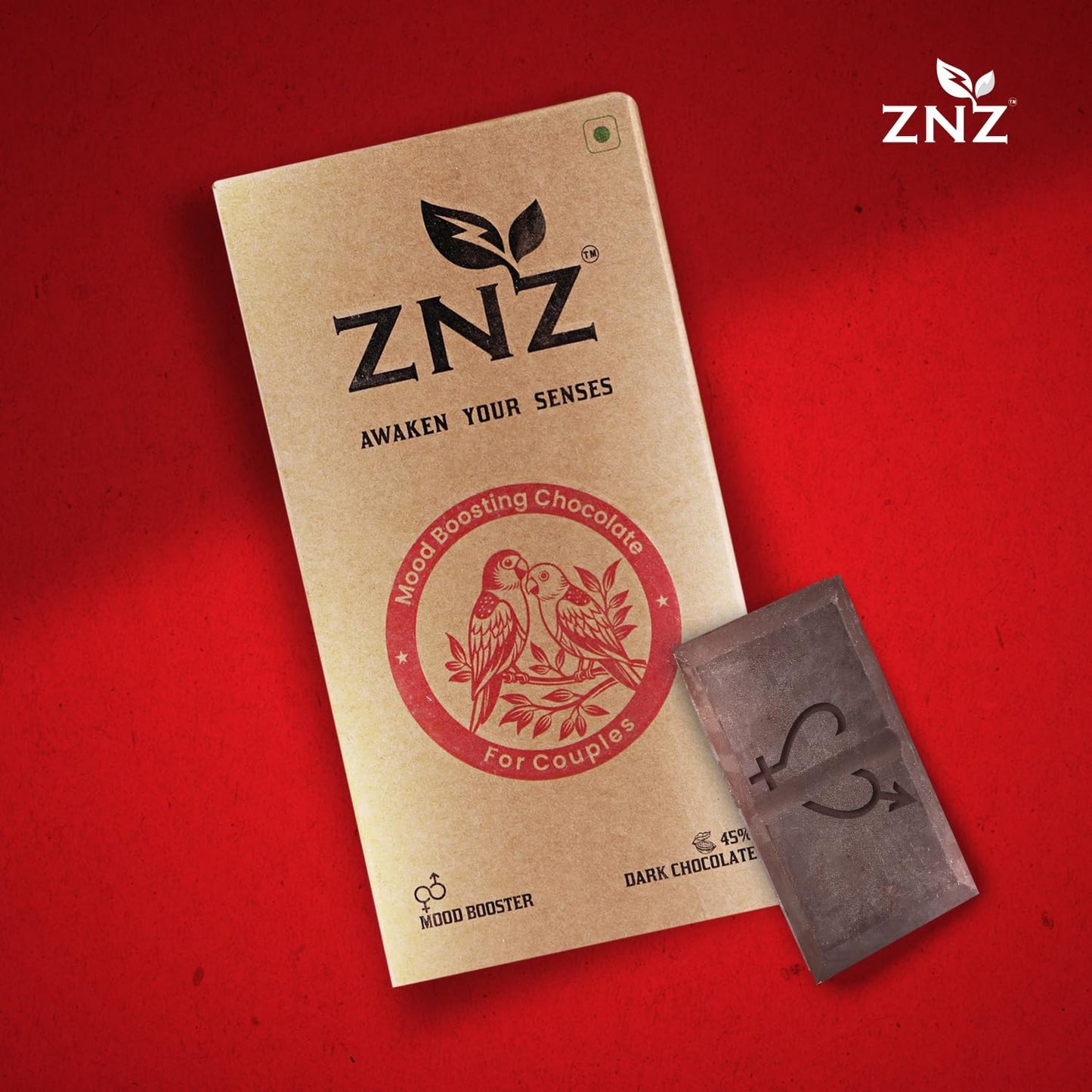 ZNZ Premium Dark Chocolate for Uplifting Mood & Wellness | Vegan & Gluten-Free Delight | Best Gift set for Men & Women | Ideal for Couples | Vegan and Guilt free Delight | (Pack of 2)