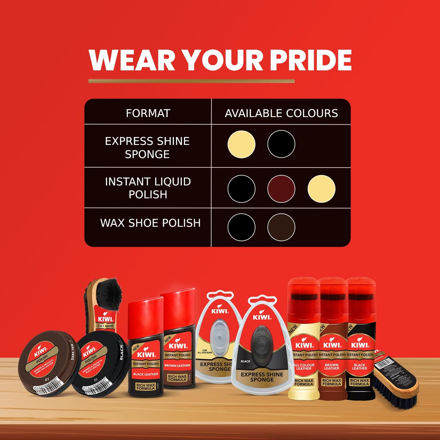 4x KIWI Instant Liquid Glossy Finish Shoe Polish (75 Ml, Neutral) each - Pack of 4