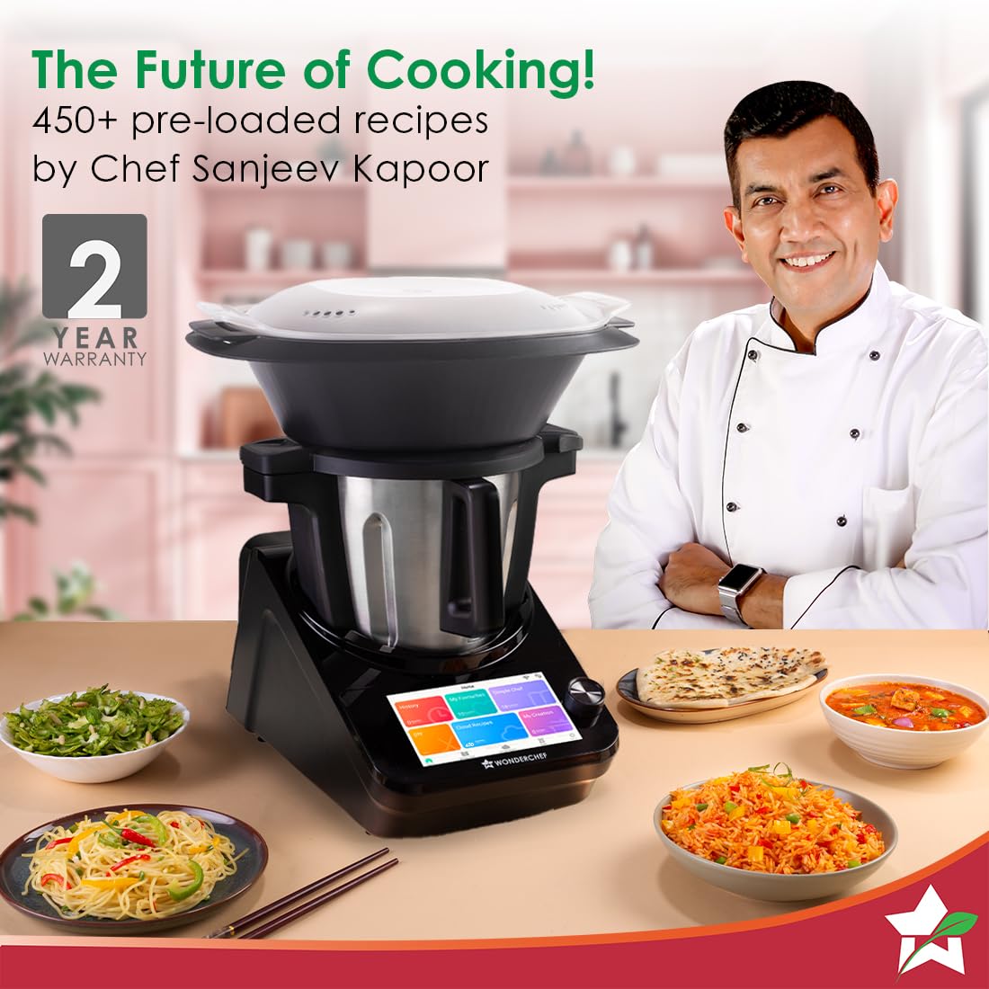 Wonderchef Chef Magic | All-in-One Kitchen Robot | Automatic Chopping, Sautéing, Stirring, Kneading, Steaming & more | Wi-fi & Mobile App | Pre-Loaded Recipes by Chef Sanjeev Kapoor | 2 Year Warranty
