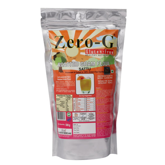 Zero-G Gluten-free Sattu (500g Pack) - High-Protein Hi-fibre Meal | Traditional Indian Wholesome Food/Drink | Gluten-Free Goodness | Promotes Digestive Health | Supports Healthy Gut