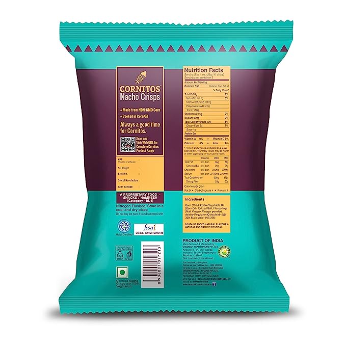 50x Cornitos Nacho Crisps - Sea Salt,  Pack of 50 - 55 g each