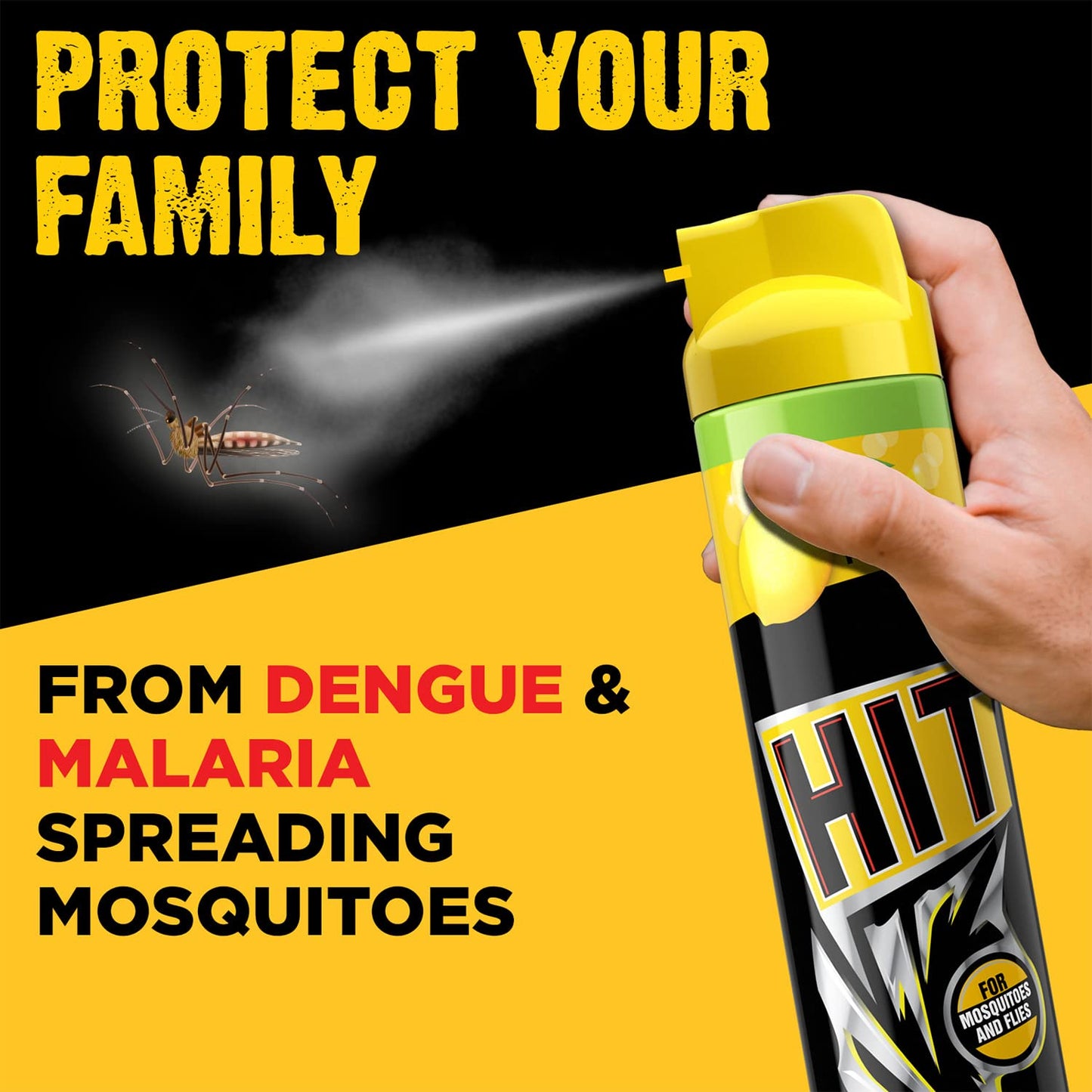 HIT Flying Insect Killer - Mosquito & Fly Killer Spray (700ml) | Lime Fragrance | Instant Kill | Protection from Dengue & Malaria, pack of 5