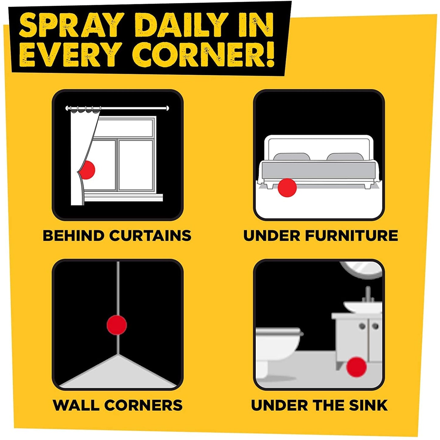 HIT Spray, Crawling Insect Killer Instant Kill, Deep-Reach Nozzle, Fresh Fragrance (Red, 400ml)