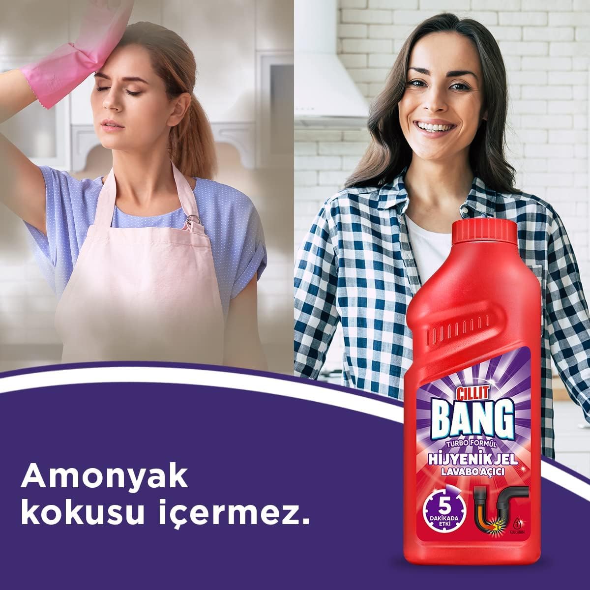 CILLIT BANG Turbo Hygienic Drain Gel Sink Opener | 500ml