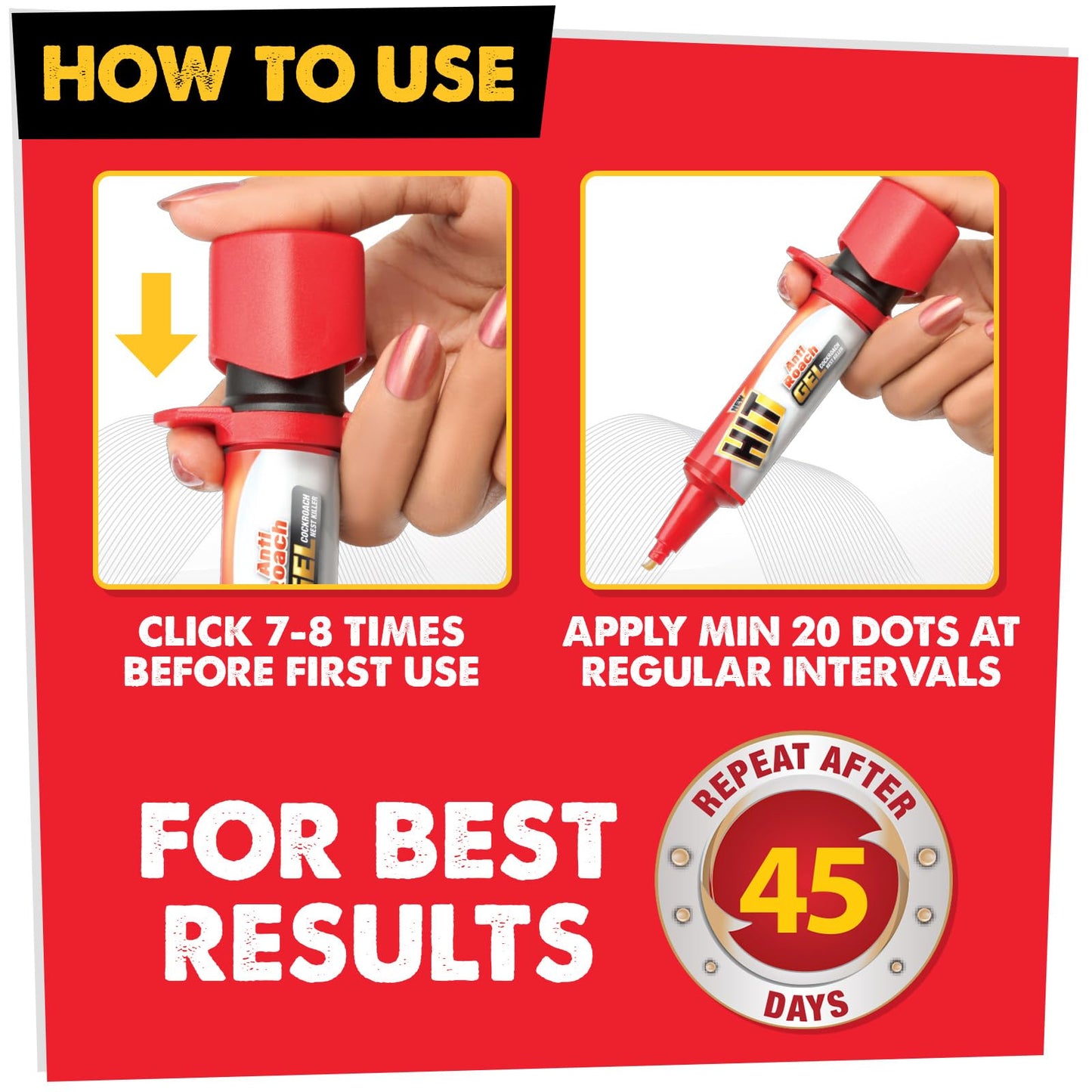 5x HIT Anti Roach Gel - Cockroach Killer (20g each) - Pack of 5