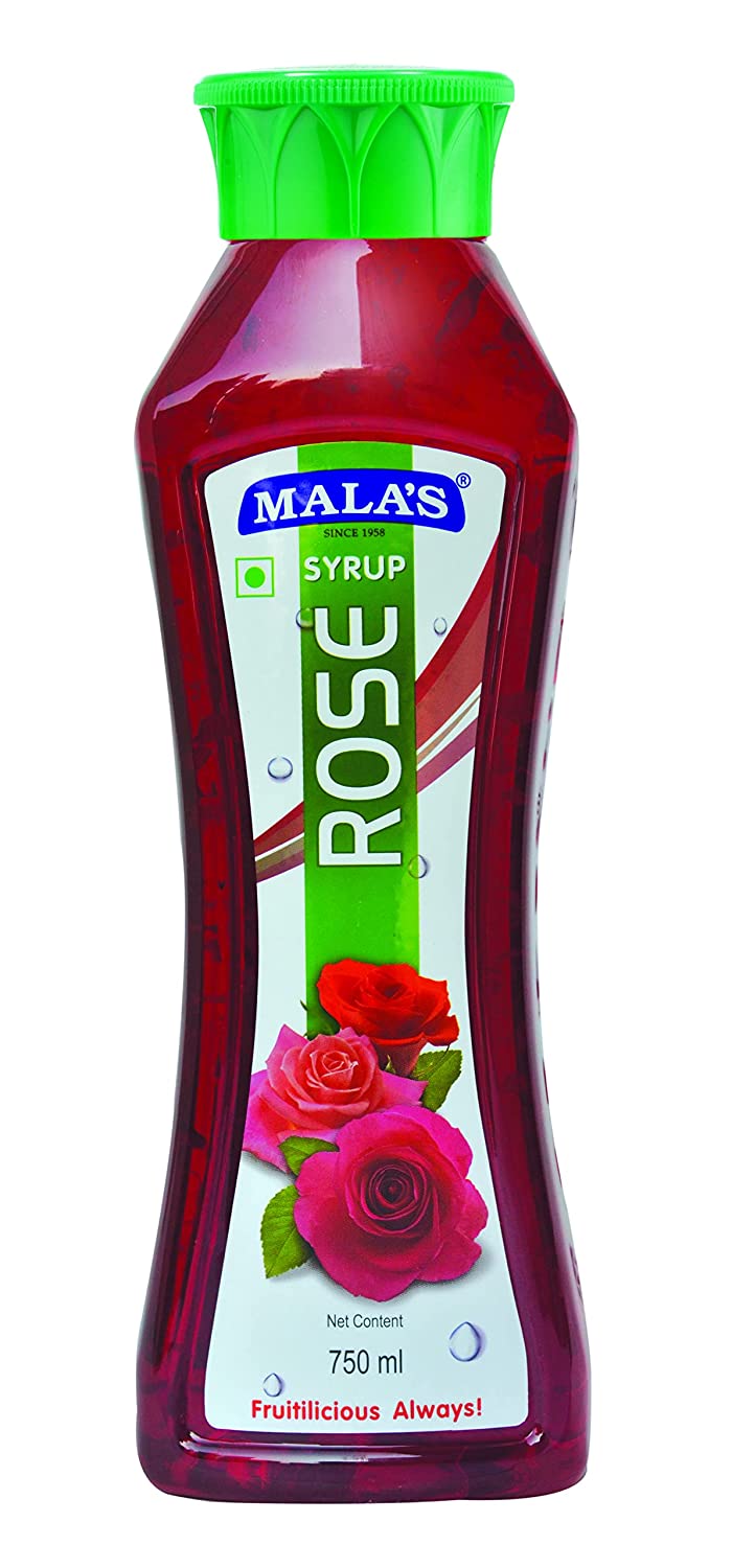 12x Mala's Mala Rose Syrup - Pack of 12 -  750ml each