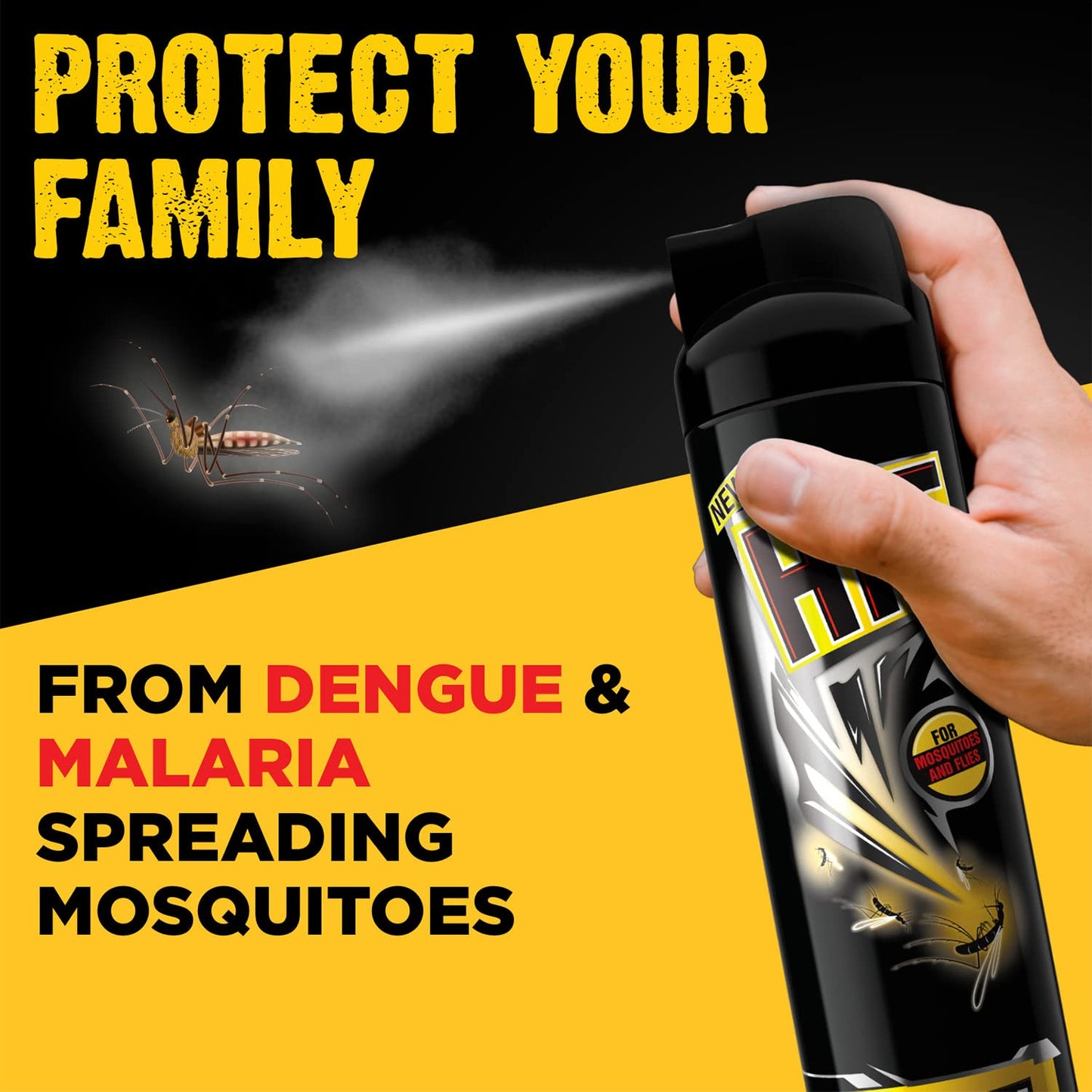 Hit Flying Insect Killer - Mosquito & Fly Killer Spray (625Ml) | Instant Kill | Protection From Dengue & Malaria, Pack Of 1