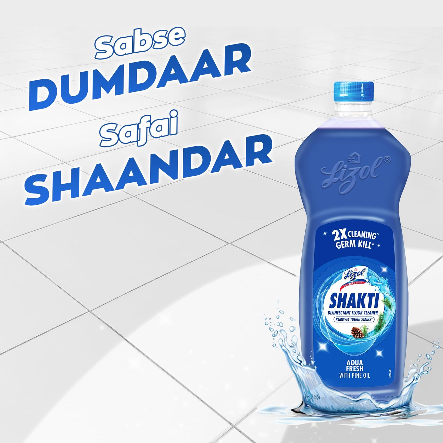 Lizol Shakti 900ml - Aqua Fresh Disinfectant Floor Cleaner | Suitable For All Floor Cleaner Mops