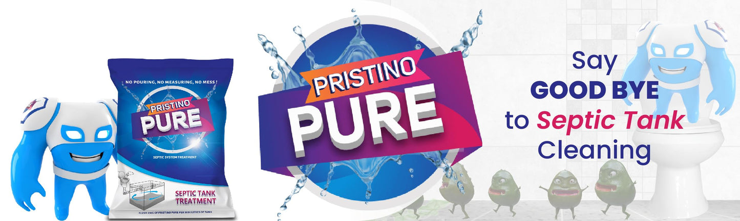 Pristino Pure Septic Tank Cleaner - 500gm | One pack for one-year maintenance| Clears Drains, Prevents Blockages, and Keeps Your Drain System Fresh and Clean!