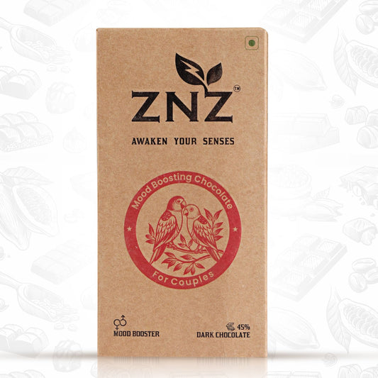 ZNZ Premium Dark Chocolate for Uplifting Mood & Wellness | Vegan & Gluten-Free Delight | Best Gift set for Men & Women | Ideal for Couples | Vegan and Guilt free Delight | (Pack of 2)