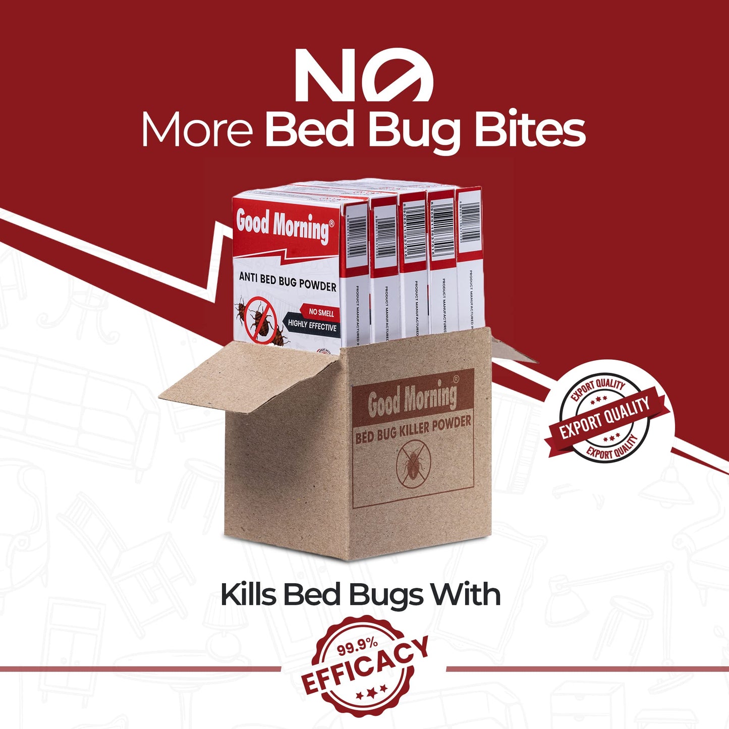 Good Morning Bed Bug Killer Powder Concentrate, Makes 5 Liters Spray (Pack of 5)