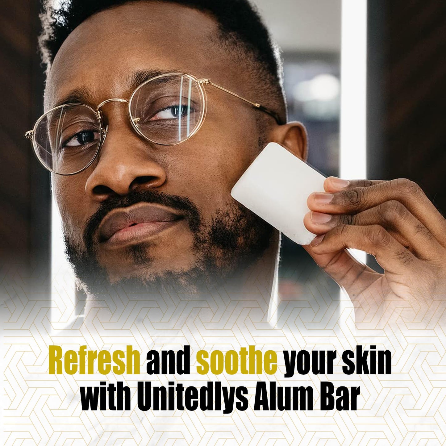 Unitedlys Alum Stone Bar 100g with Travel Case| Natural Fitkari Stone for Skin Tightening & Water Purification | Crystal White Alum Bar for Underarms & Shaving | Gentle & Effective Phitkari Stone Bar