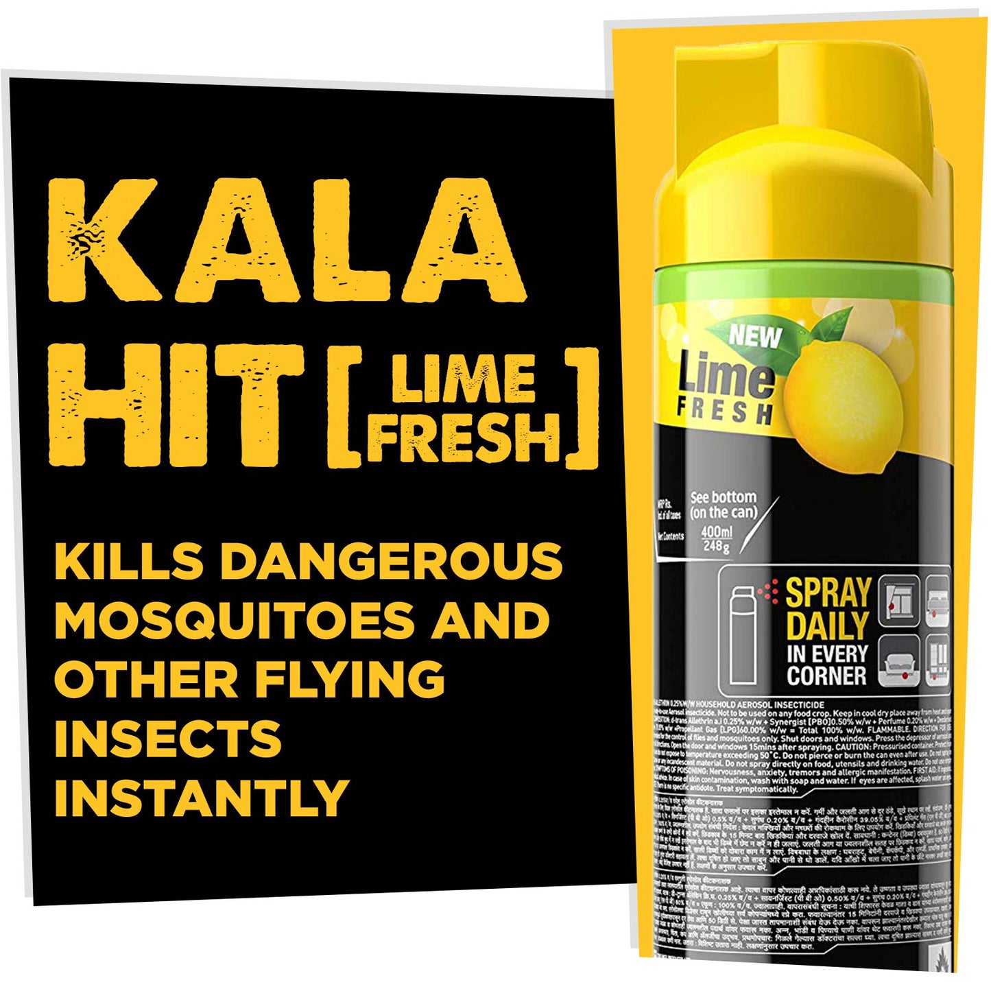 HIT Spray - Crawling Insect Killer (200ml) - Instant Kill, Deep-Reach Nozzle, Fresh Fragrance & Flying Insect Killer - Mosquito & Fly Killer Spray & Malaria, 700ml