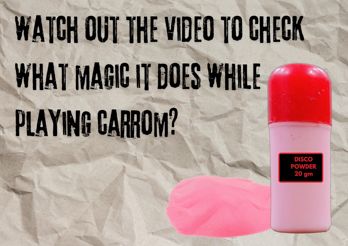 Vinson Carrom Board Coins in Box - 24 Pcs with 2 Strikers & Disco Powder (20 GMS) | Transparent Crystal/Acrylic Finish | Indoor Game Play Fun for Kids,Adults & Family