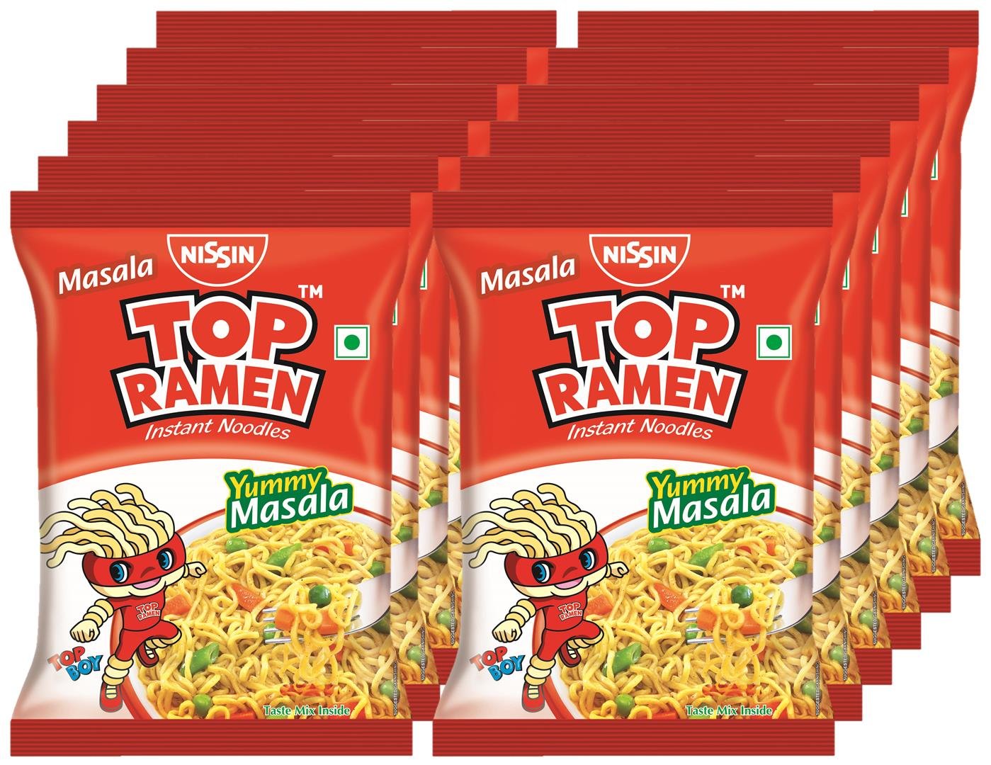 25x Top Ramen Noodles - Masala, Pack of 25 (60 g each)