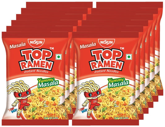 25x Top Ramen Noodles - Masala, Pack of 25 (60 g each)