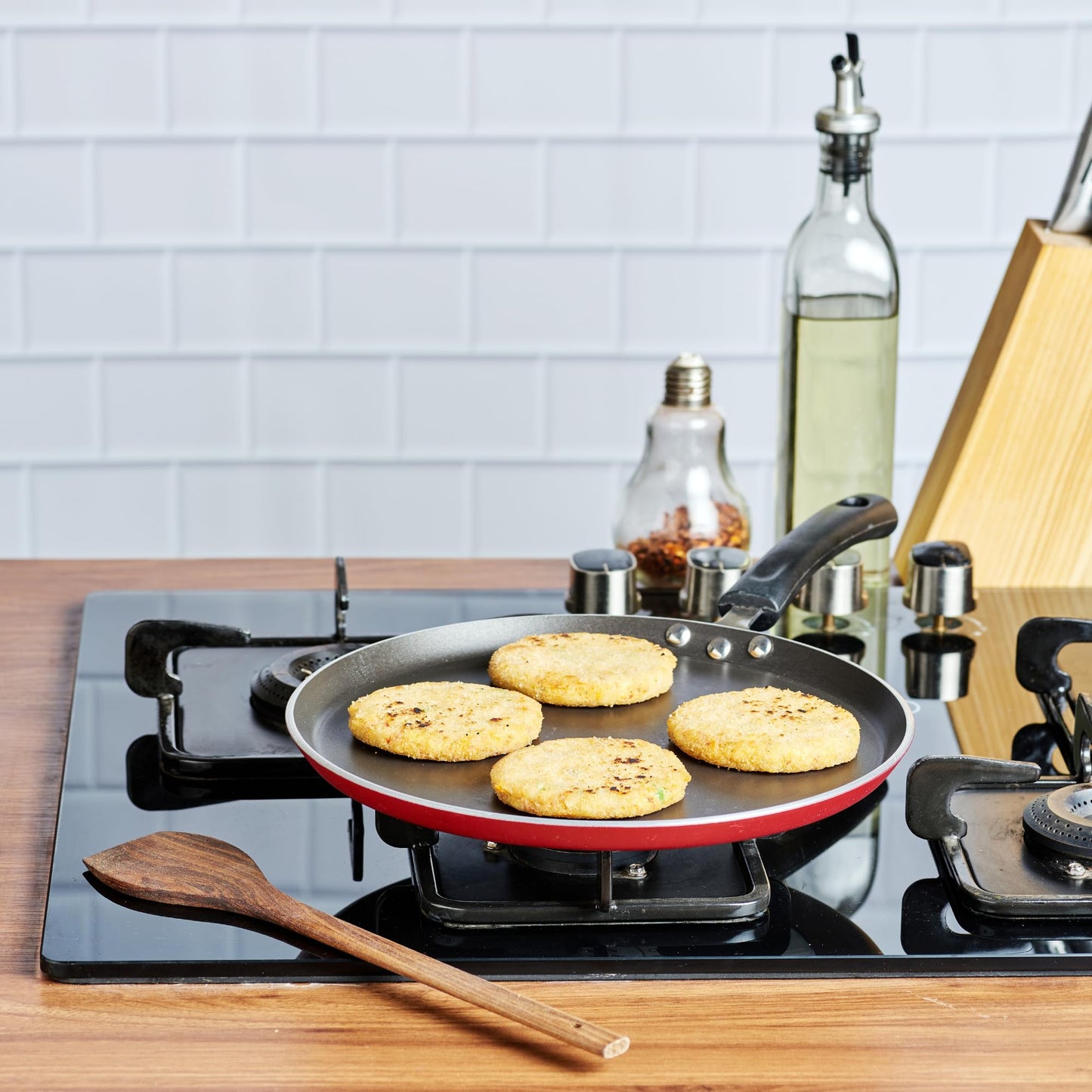 Vinod Zest Aluminium Non Stick Dosa Omni Tawa - 28cm | 4mm Extra Thick | 3 Layer Ceramic Coat | Bakelite Handle | Toxin Free | Gas Base - 1 Year Warranty